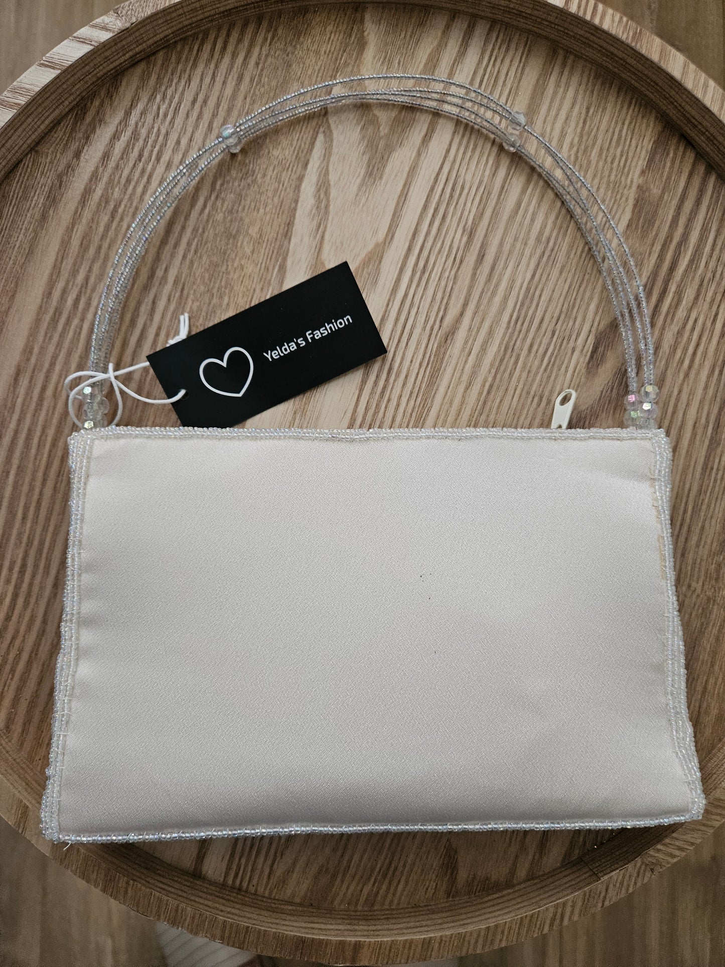 Tas dames klein clutch wit glittter pailetten