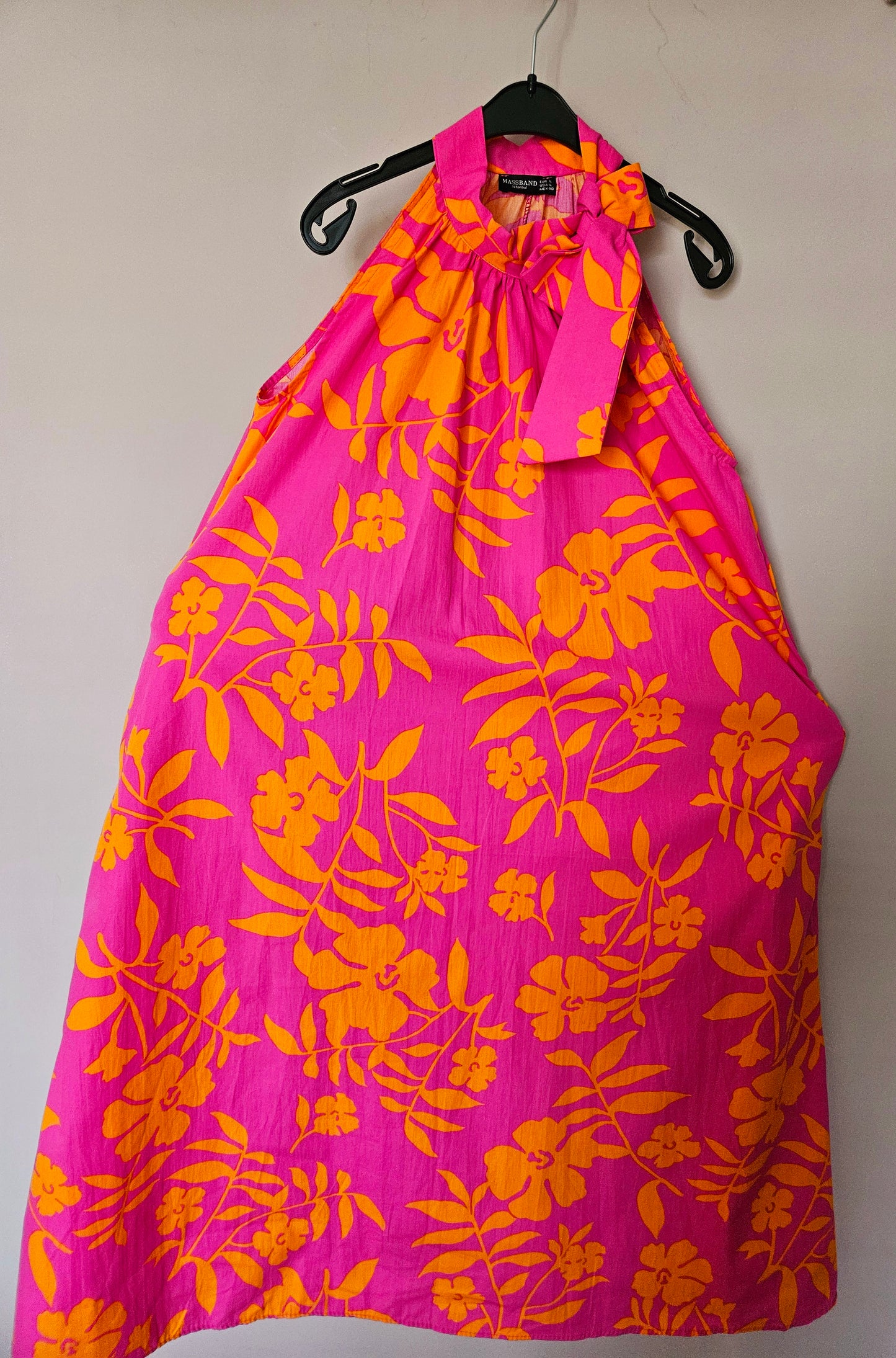Jurk Midi rose/oranje