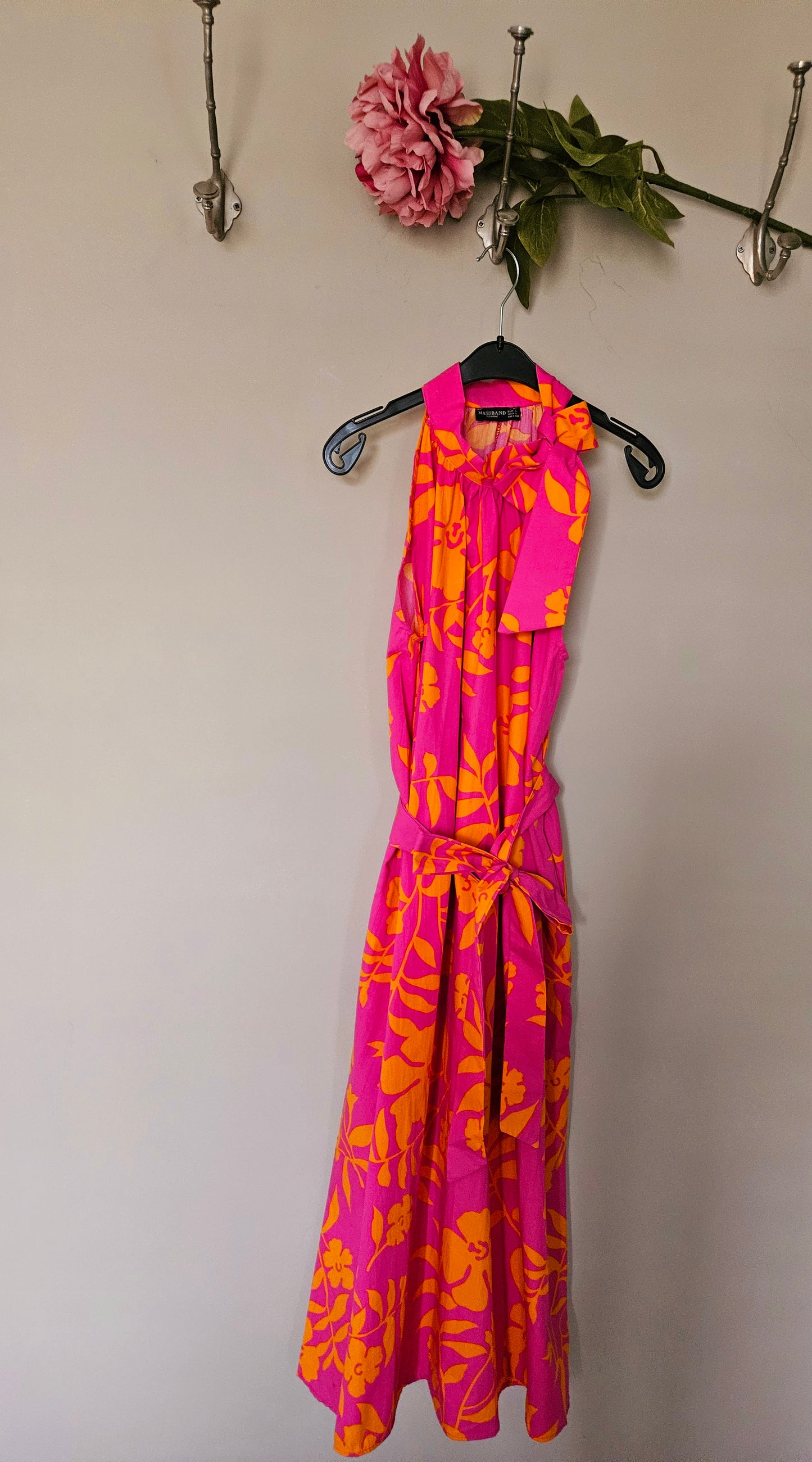 Jurk Midi rose/oranje