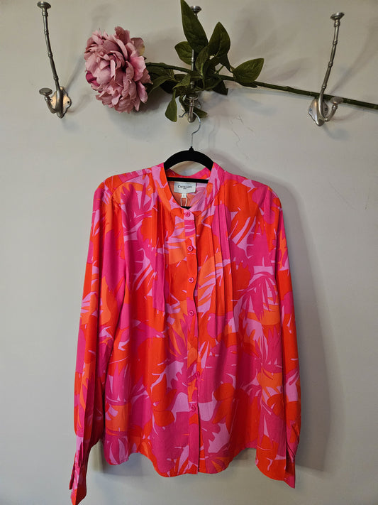 Damesbloes Spring Palm Print  Rood/rose/oranje
