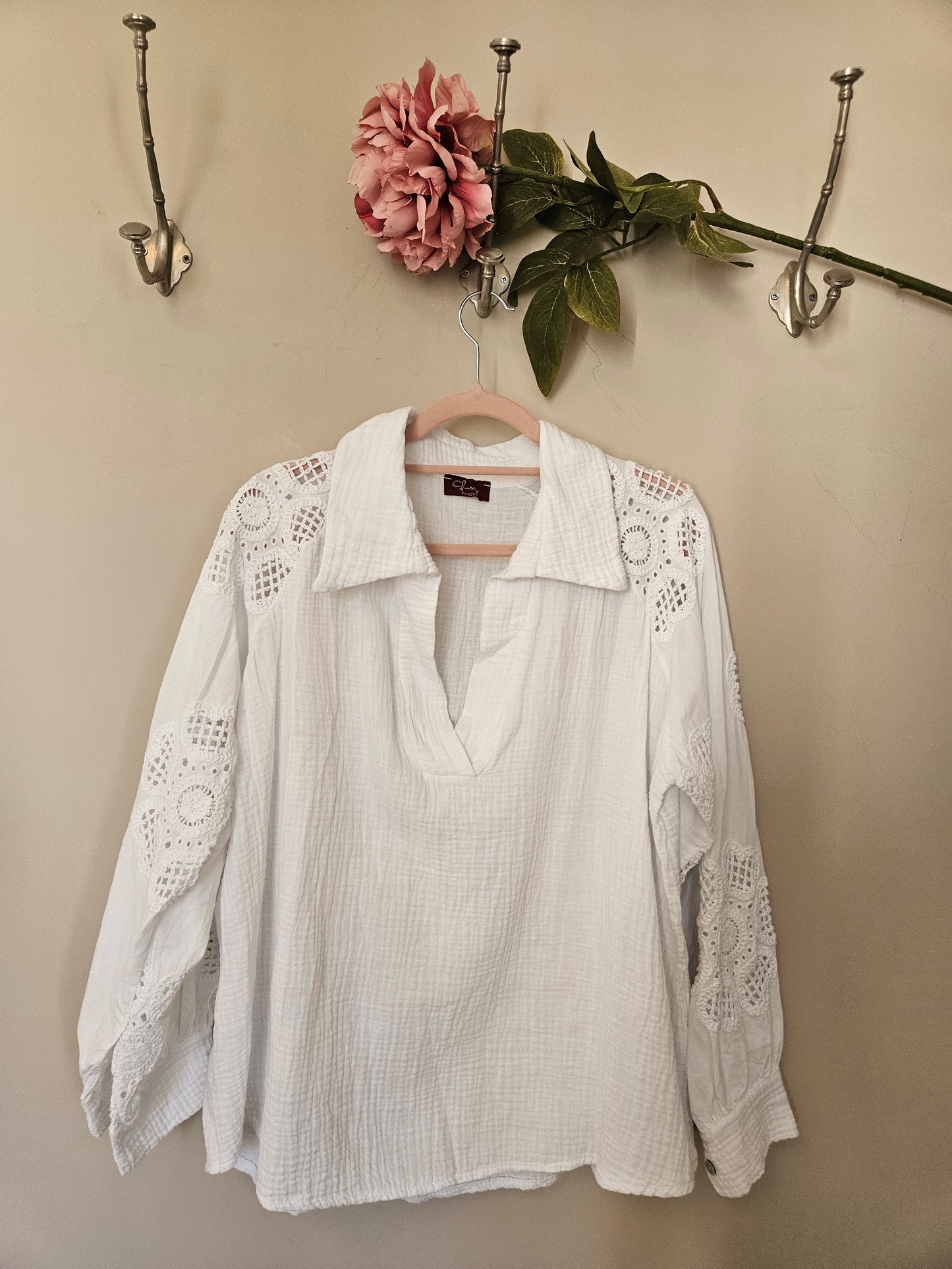Bloes wit / broderie